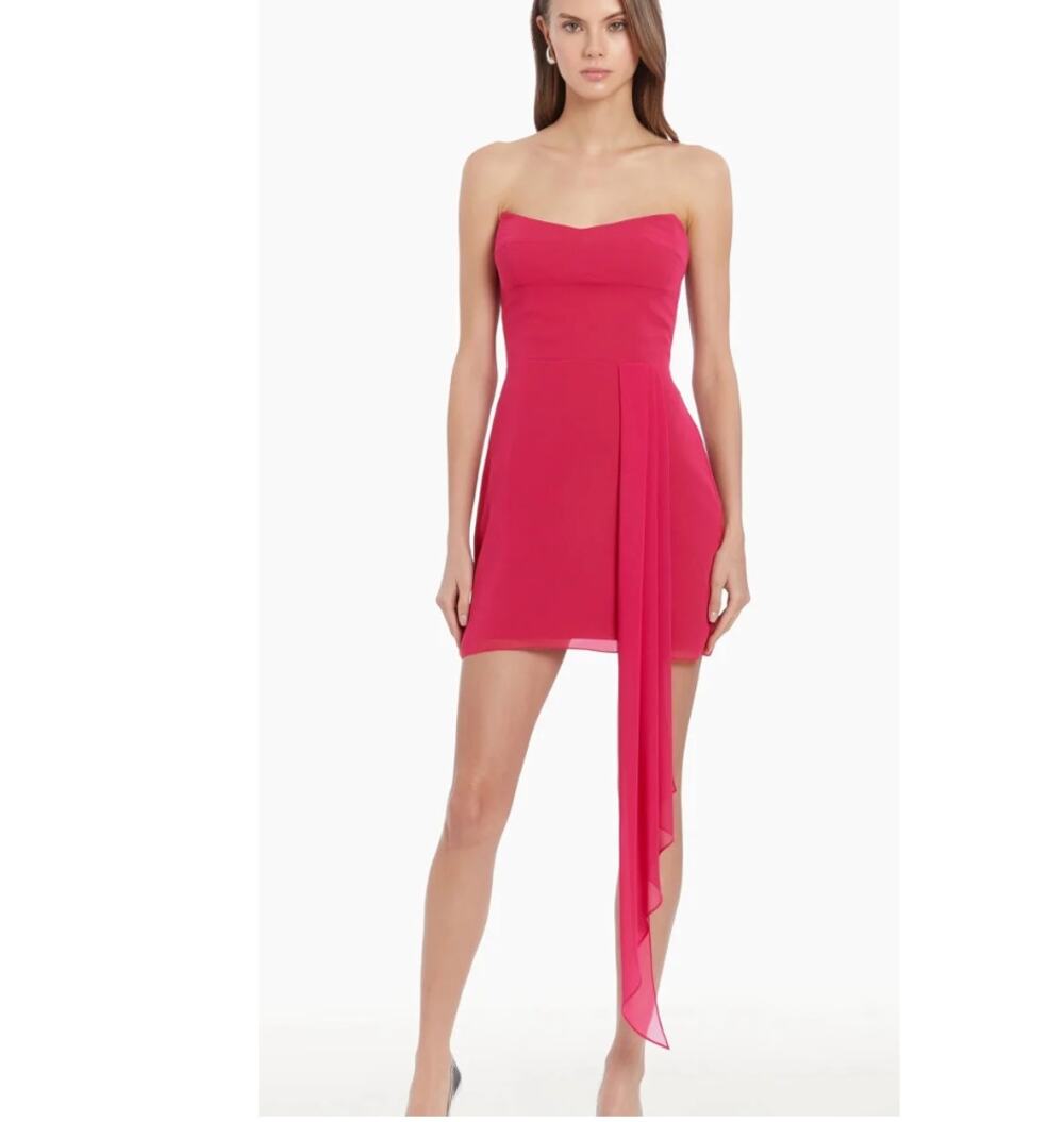 Amanda Uprichard Treasure Strapless Mini Dress Fuchsia Pink Women's Small